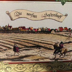 vintage EXTRA LARGE TIN E. OTTO SCHMIDT VIEW OF NUREMBERG  HISTORICAL VIEW